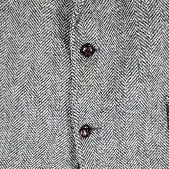 Vintage John Weitz Tweed Sport‎ Coat Mens XL Black White Herringbone Wool Lined - Picture 13 of 16